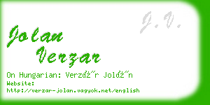 jolan verzar business card